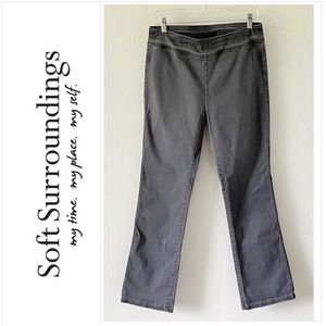 Soft Surroundings Light Gray Pull On Soft Stretch Bootleg Gray Pants